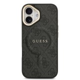 Guess PU Leather 4G Gold Frame MagSafe Zadní Kryt pro iPhone 17 Black
