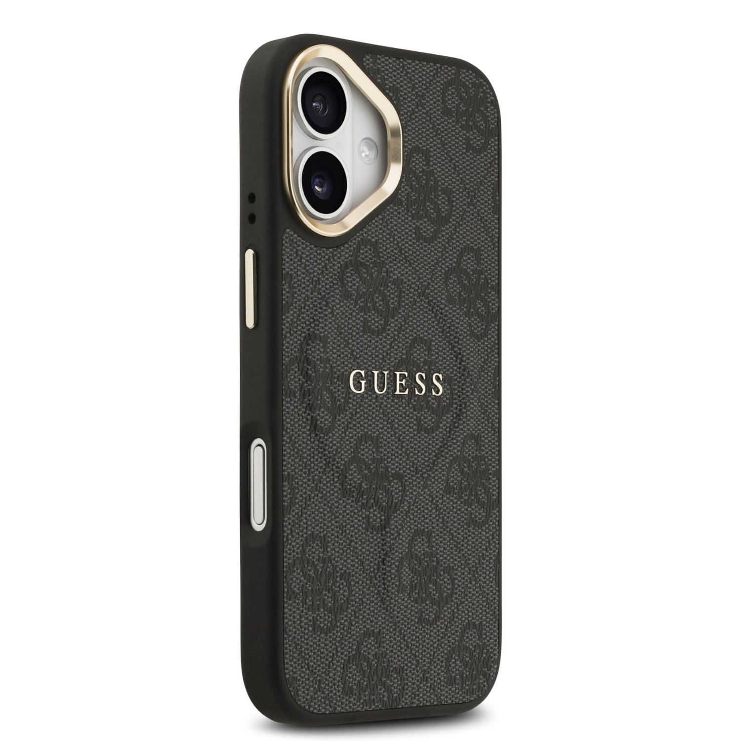 Guess PU Leather 4G Gold Frame MagSafe Zadní Kryt pro iPhone 17 Black