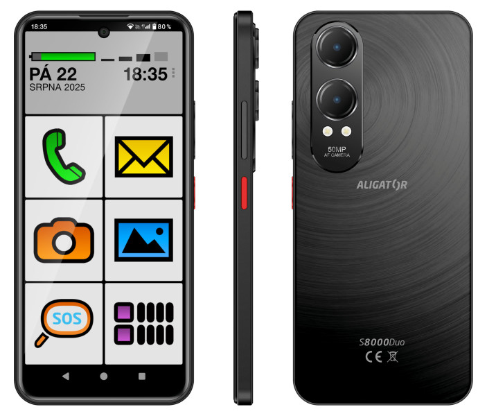 Aligator S8000 Senior 4GB/128GB černá