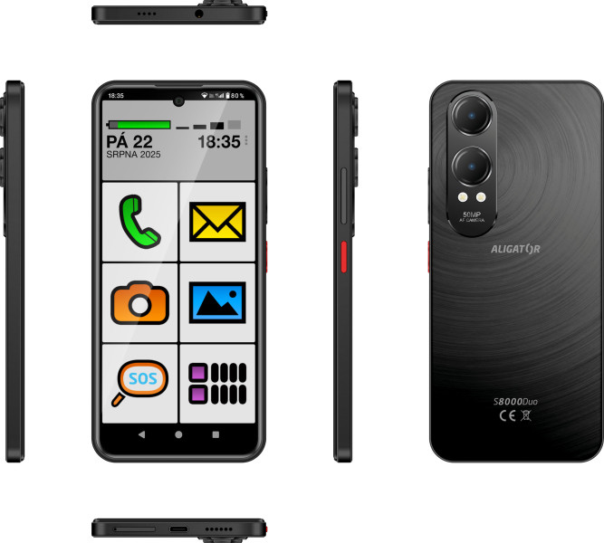 Aligator S8000 Senior 4GB/128GB černá