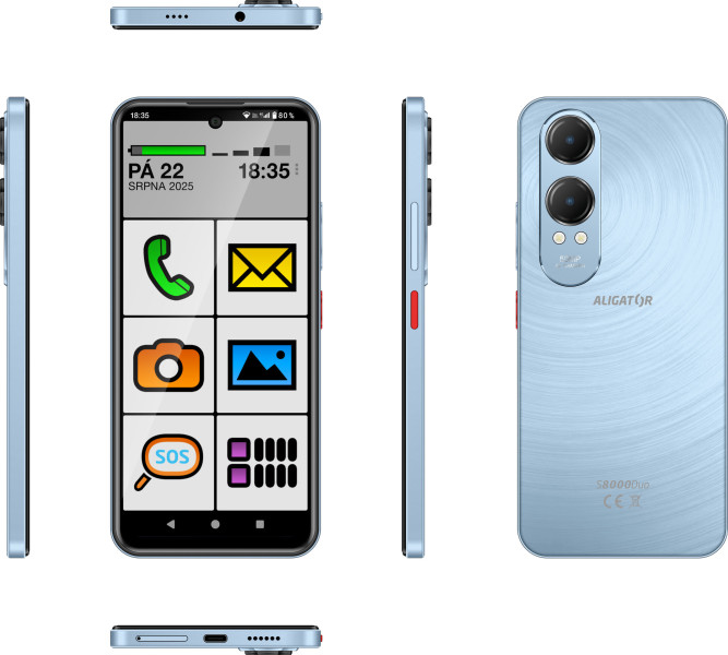 Aligator S8000 Senior 4GB/128GB modrá