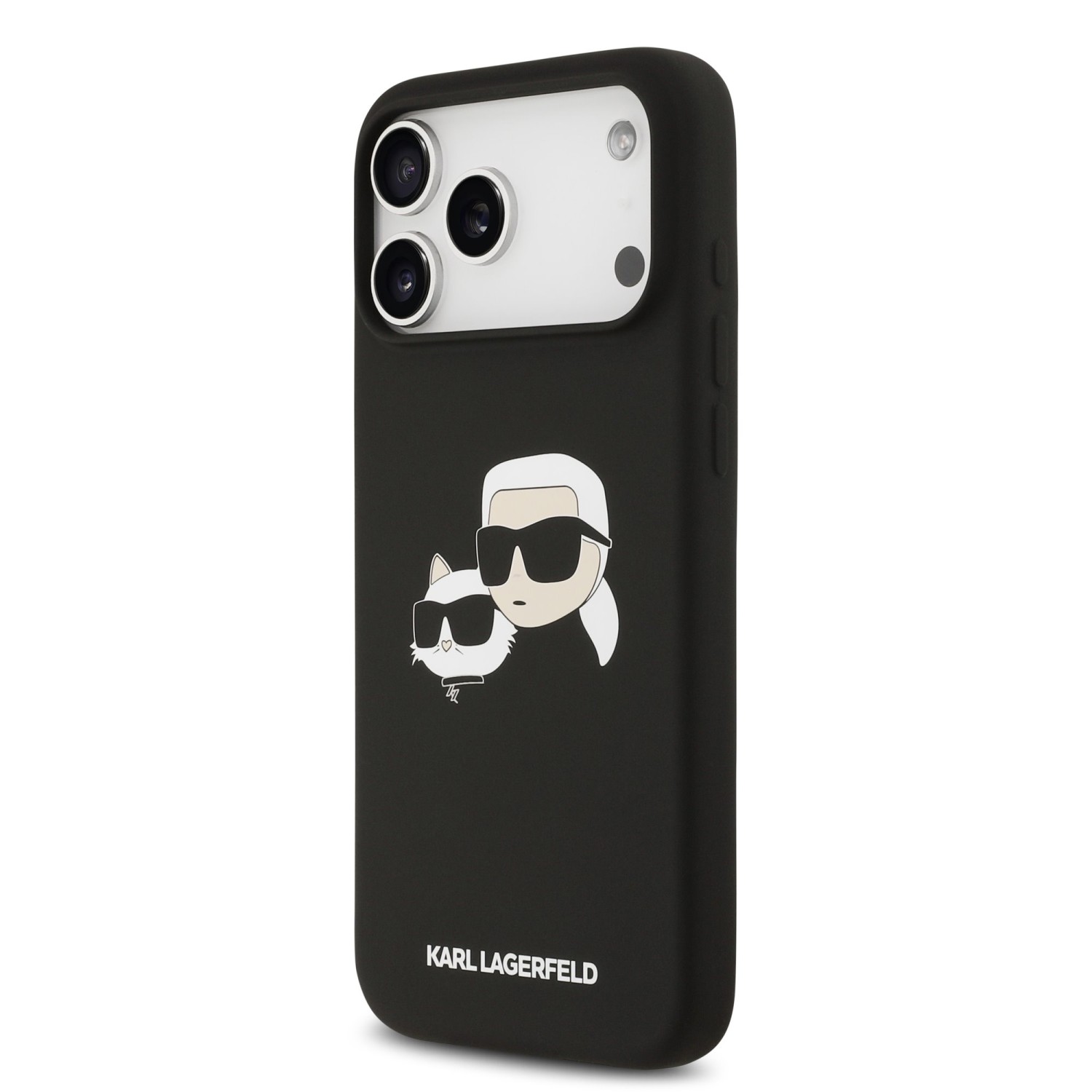 Karl Lagerfeld Liquid Silicone Double Heads MagSafe Zadní Kryt pro iPhone 17 Pro Max Black