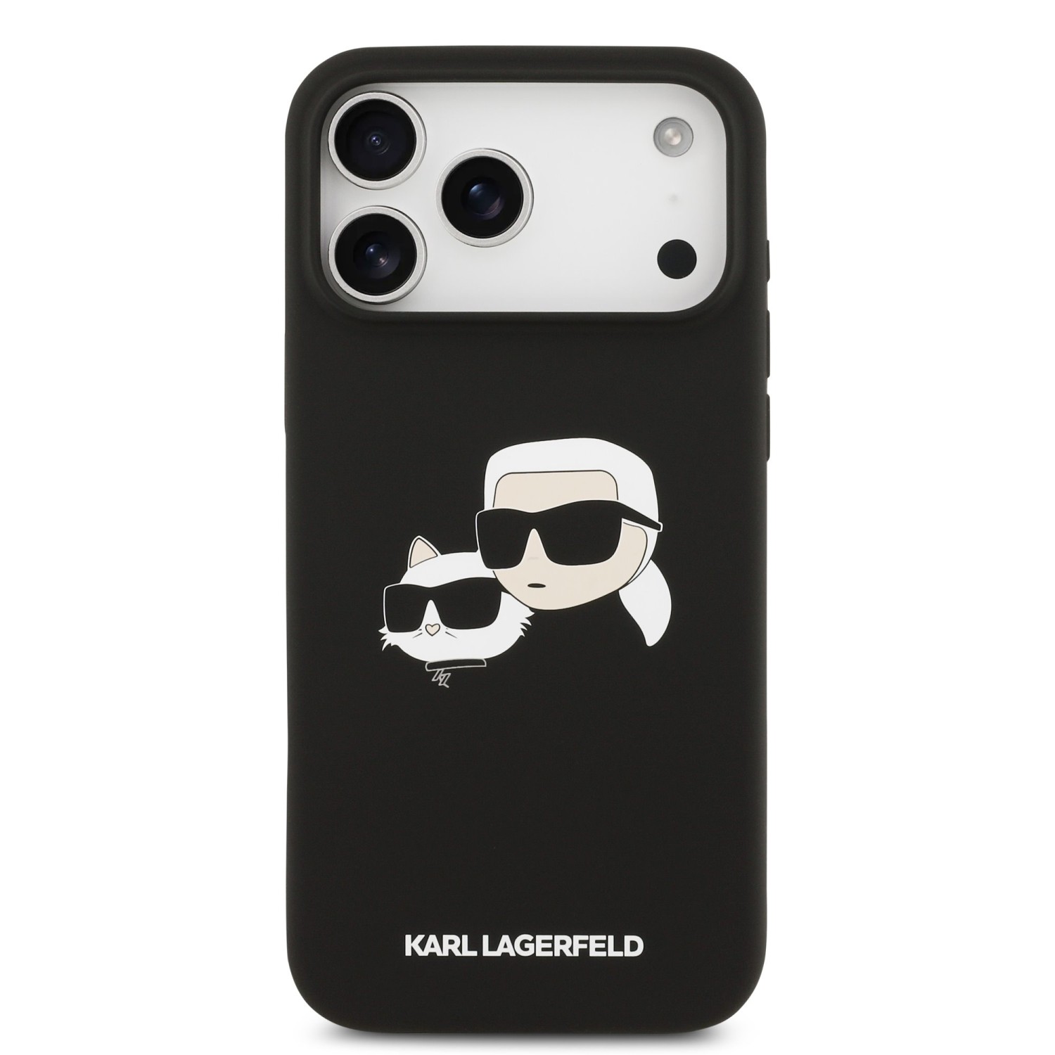 Karl Lagerfeld Liquid Silicone Double Heads MagSafe Zadní Kryt pro iPhone 17 Pro Max Black