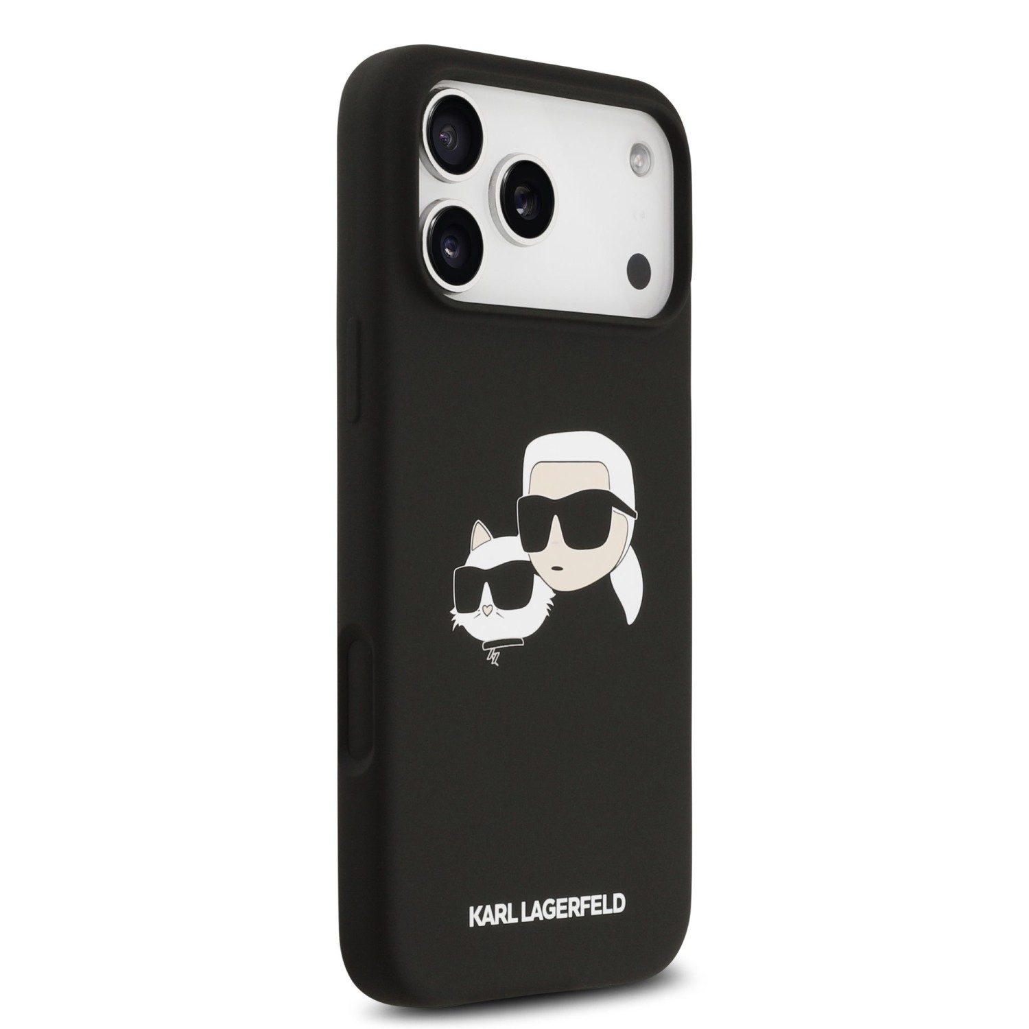 Karl Lagerfeld Liquid Silicone Double Heads MagSafe Zadní Kryt pro iPhone 17 Pro Max Black