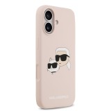 Karl Lagerfeld Liquid Silicone Double Heads MagSafe Zadní Kryt pro iPhone 17 Pink