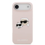 Karl Lagerfeld Liquid Silicone Double Heads MagSafe Zadní Kryt pro iPhone 17 Air Pink