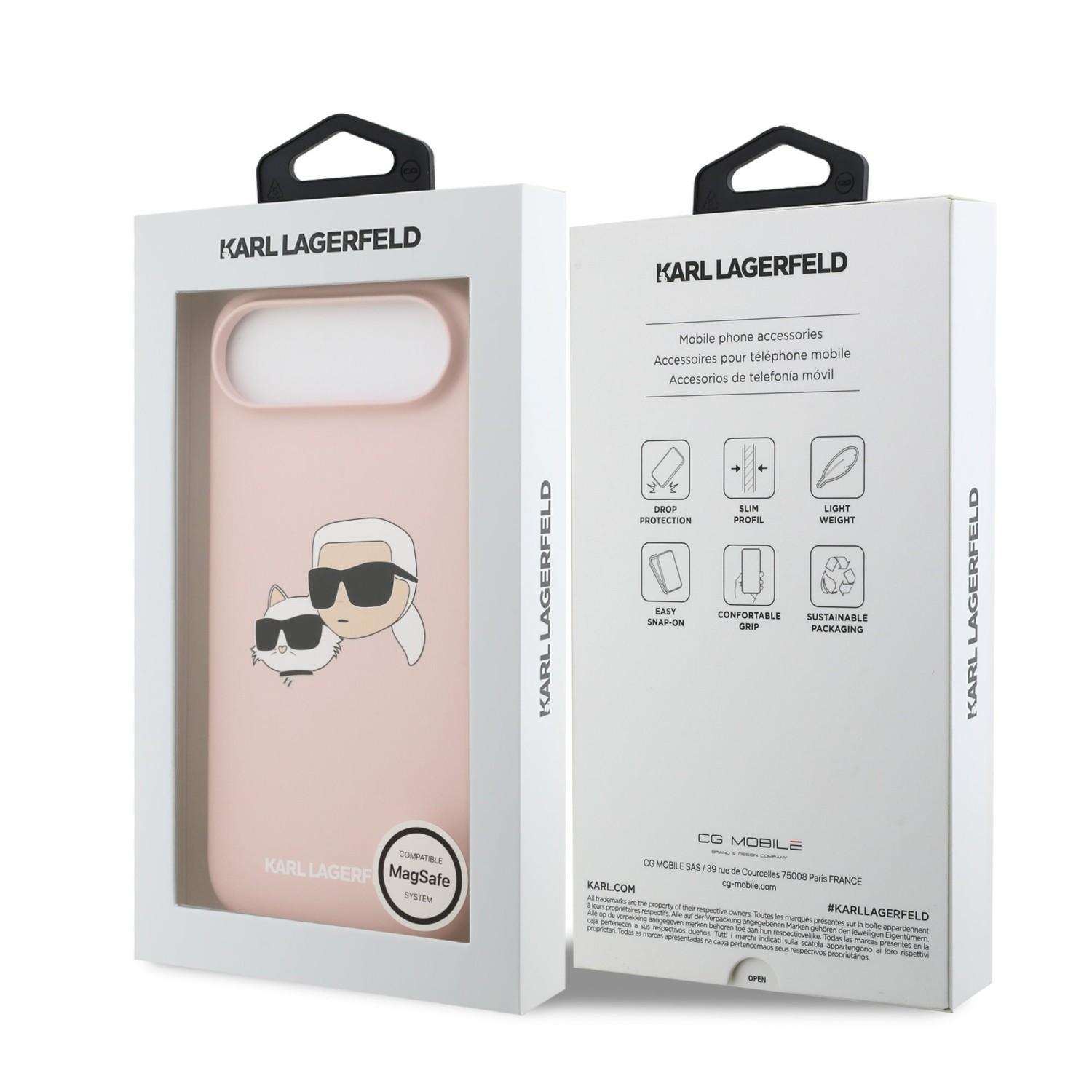 Karl Lagerfeld Liquid Silicone Double Heads MagSafe Zadní Kryt pro iPhone 17 Air Pink