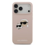 Karl Lagerfeld Liquid Silicone Double Heads MagSafe Zadní Kryt pro iPhone 17 Pro Max Pink