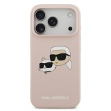 Karl Lagerfeld Liquid Silicone Double Heads MagSafe Zadní Kryt pro iPhone 17 Pro Pink