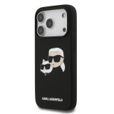 Karl Lagerfeld Liquid Silicone Double Heads MagSafe Zadní Kryt pro iPhone 17 Pro Black