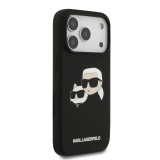 Karl Lagerfeld Liquid Silicone Double Heads MagSafe Zadní Kryt pro iPhone 17 Pro Black