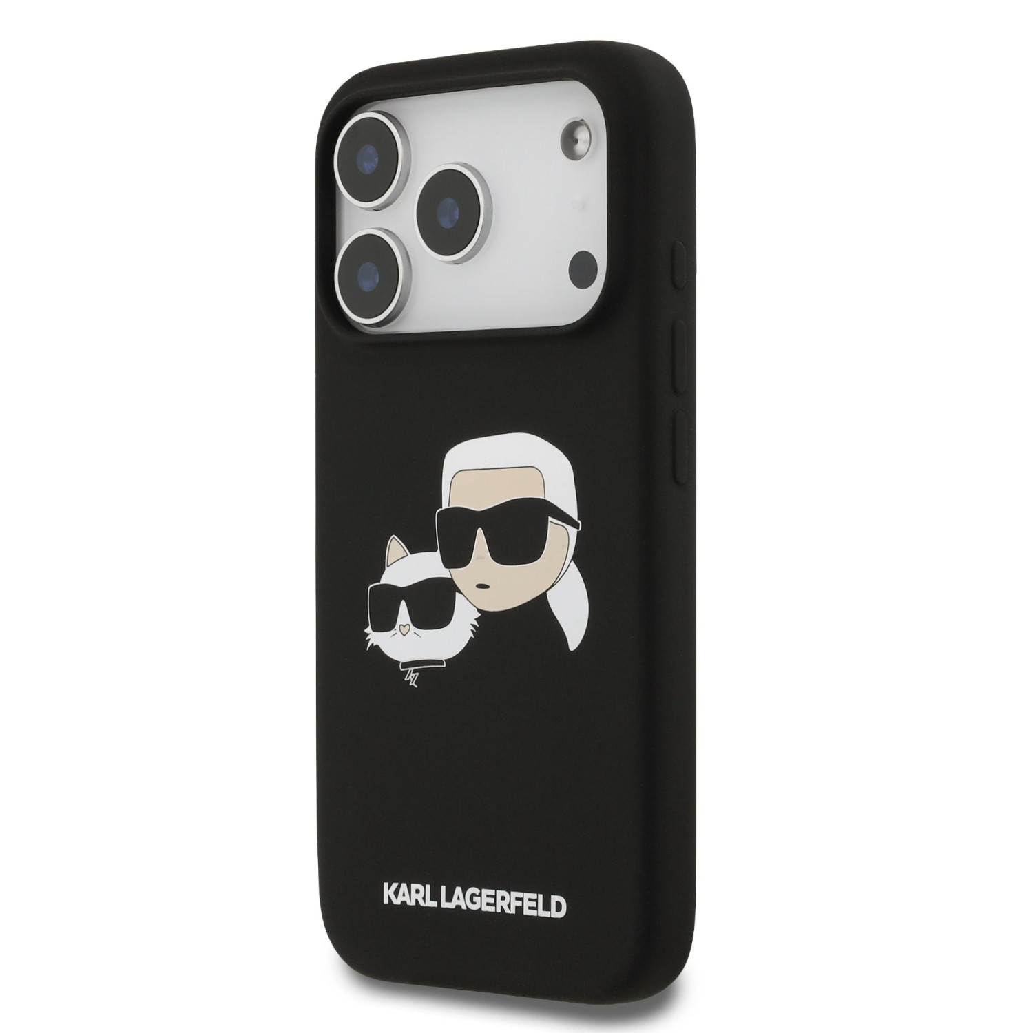 Karl Lagerfeld Liquid Silicone Double Heads MagSafe Zadní Kryt pro iPhone 17 Pro Black