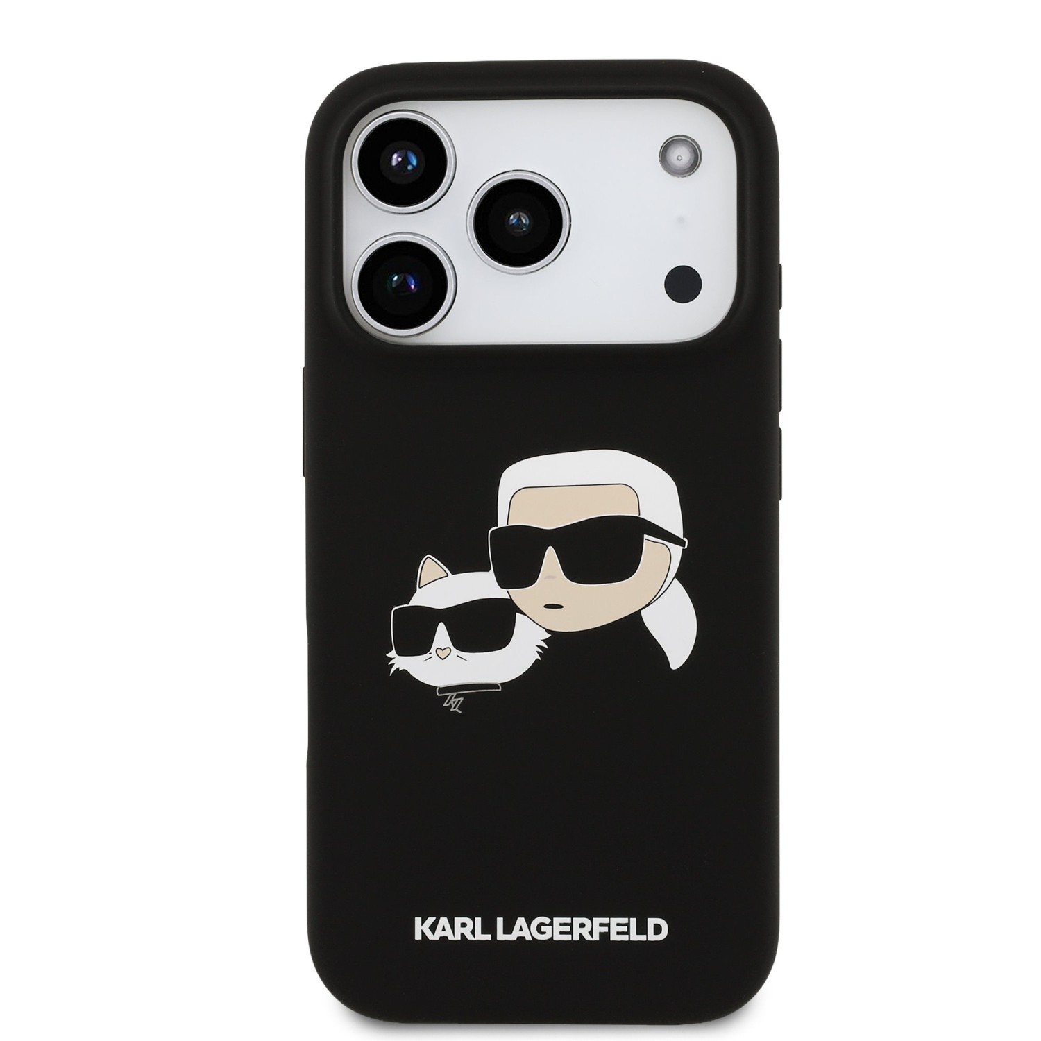 Karl Lagerfeld Liquid Silicone Double Heads MagSafe Zadní Kryt pro iPhone 17 Pro Black