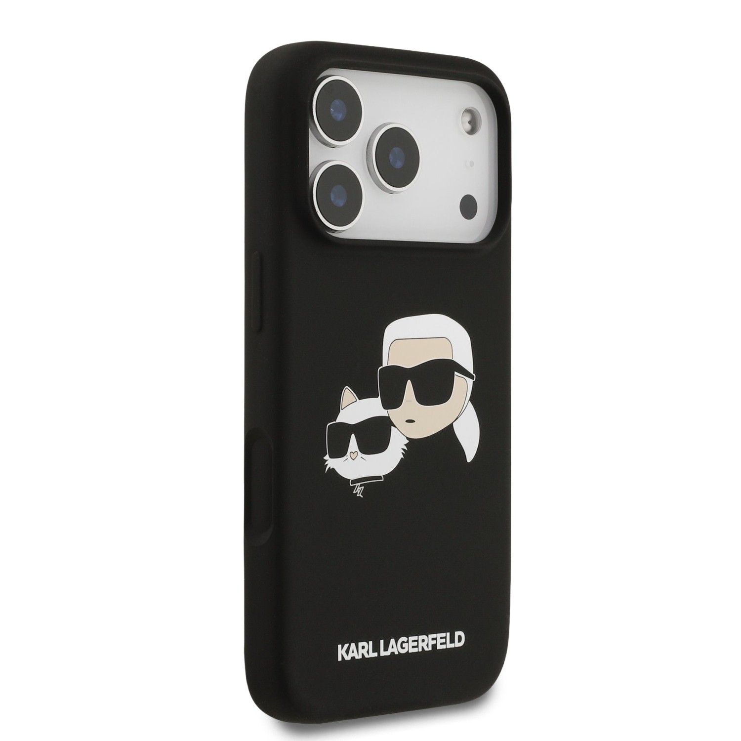 Karl Lagerfeld Liquid Silicone Double Heads MagSafe Zadní Kryt pro iPhone 17 Pro Black