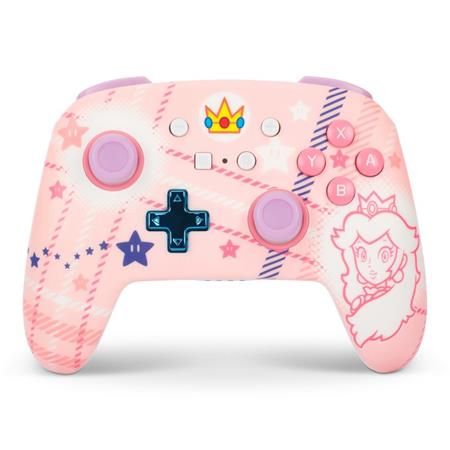 PowerA Enhanced Nabíjecí bezdrátový herní ovladač pro Nintendo Switch - Super Mario Princess Peach Plaid
