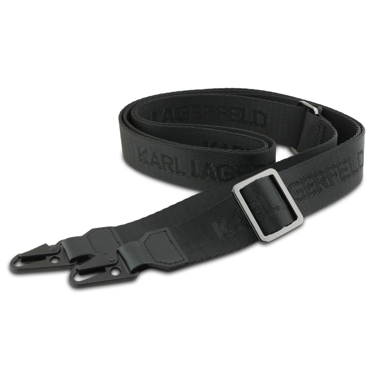 Karl Lagerfeld Saffiano Crossbody Popruh Metal Karl and Choupette Zadní Kryt pro iPhone 17 Pro Max Black