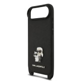 Karl Lagerfeld Saffiano Crossbody Popruh Metal Karl and Choupette Zadní Kryt pro iPhone 17 Air Black