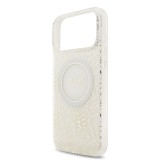 Guess IML Flowers Allover Strap MagSafe Zadní Kryt pro iPhone 17 Pro Max White