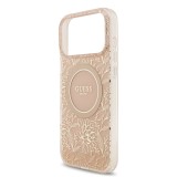 Guess IML Flowers Allover Strap MagSafe Zadní Kryt pro iPhone 17 Pro Max Pink