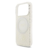 Guess IML Flowers Allover Strap MagSafe Zadní Kryt pro iPhone 17 Pro White