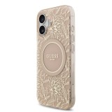 Guess IML Flowers Allover Strap MagSafe Zadní Kryt pro iPhone 17 Pink