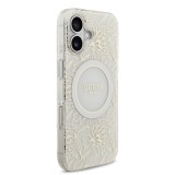 Guess IML Flowers Allover Strap MagSafe Zadní Kryt pro iPhone 17 White