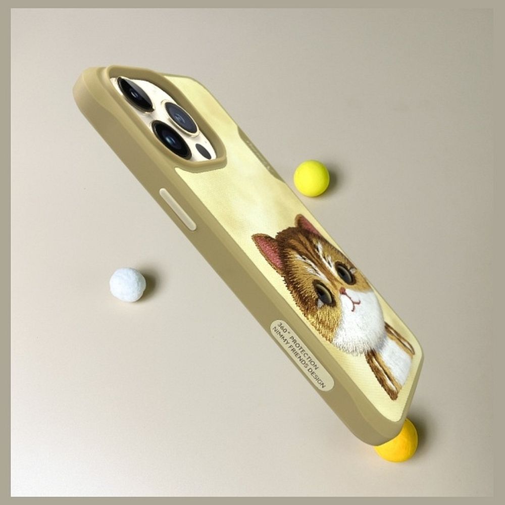 Zadní kryt NIMMY case BIG EYED PET 2.0 Cat Pro Apple iPhone 15 Pro Max, khaki