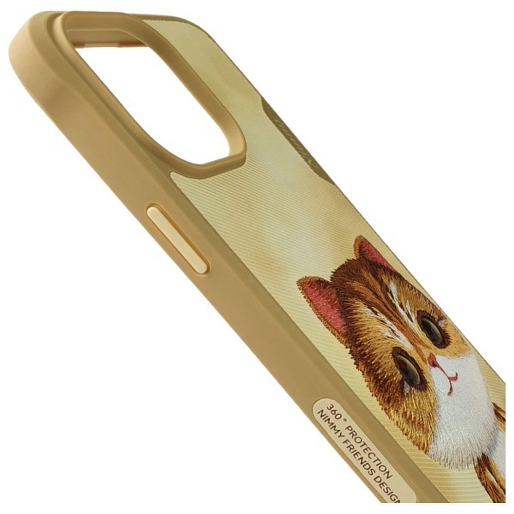Zadní kryt NIMMY case BIG EYED PET 2.0 Cat Pro Apple iPhone 15, khaki