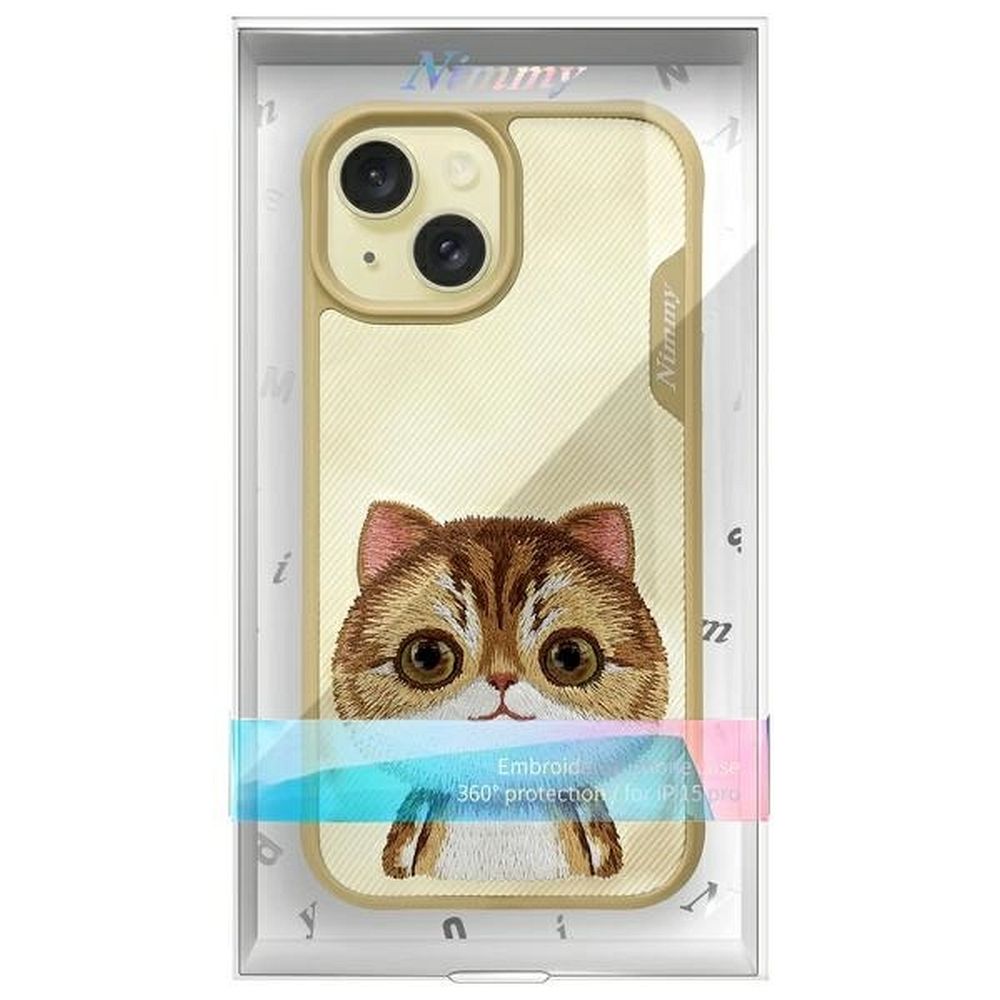 NIMMY case BIG EYED PET 2.0 Cat for IPHONE 15 khaki