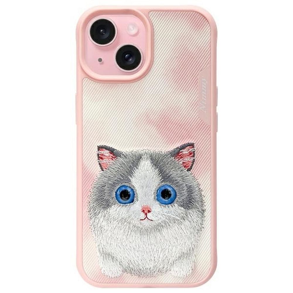 Zadní kryt NIMMY case BIG EYED PET 2.0 Cat Pro Apple iPhone 15, růžová