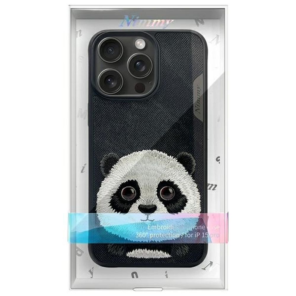 NIMMY case BIG EYED PET 2.0 Panda for IPHONE 15 Pro black