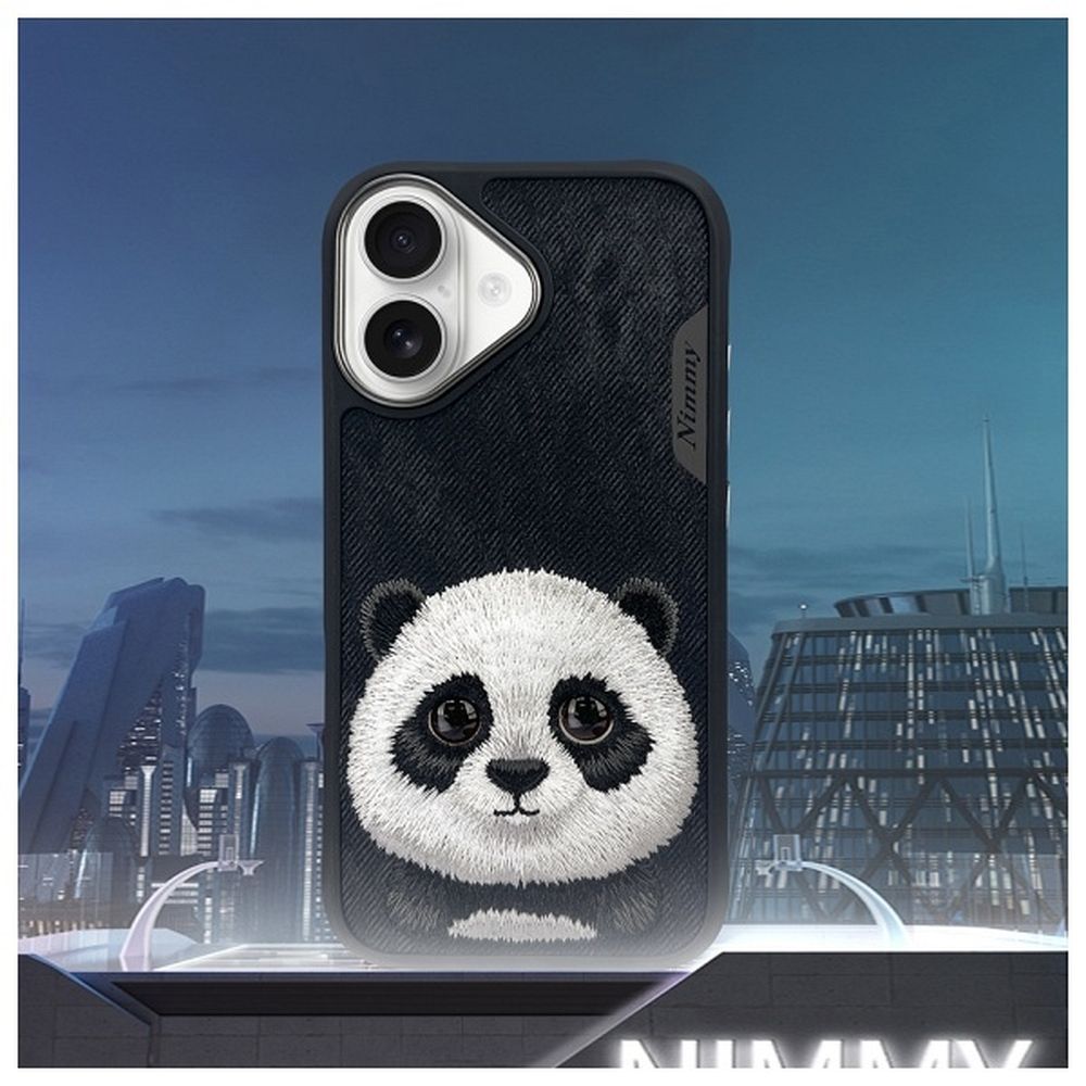 Zadní kryt NIMMY case BIG EYED PET 2.0 Panda pro Apple iPhone 16 Pro Max, černá