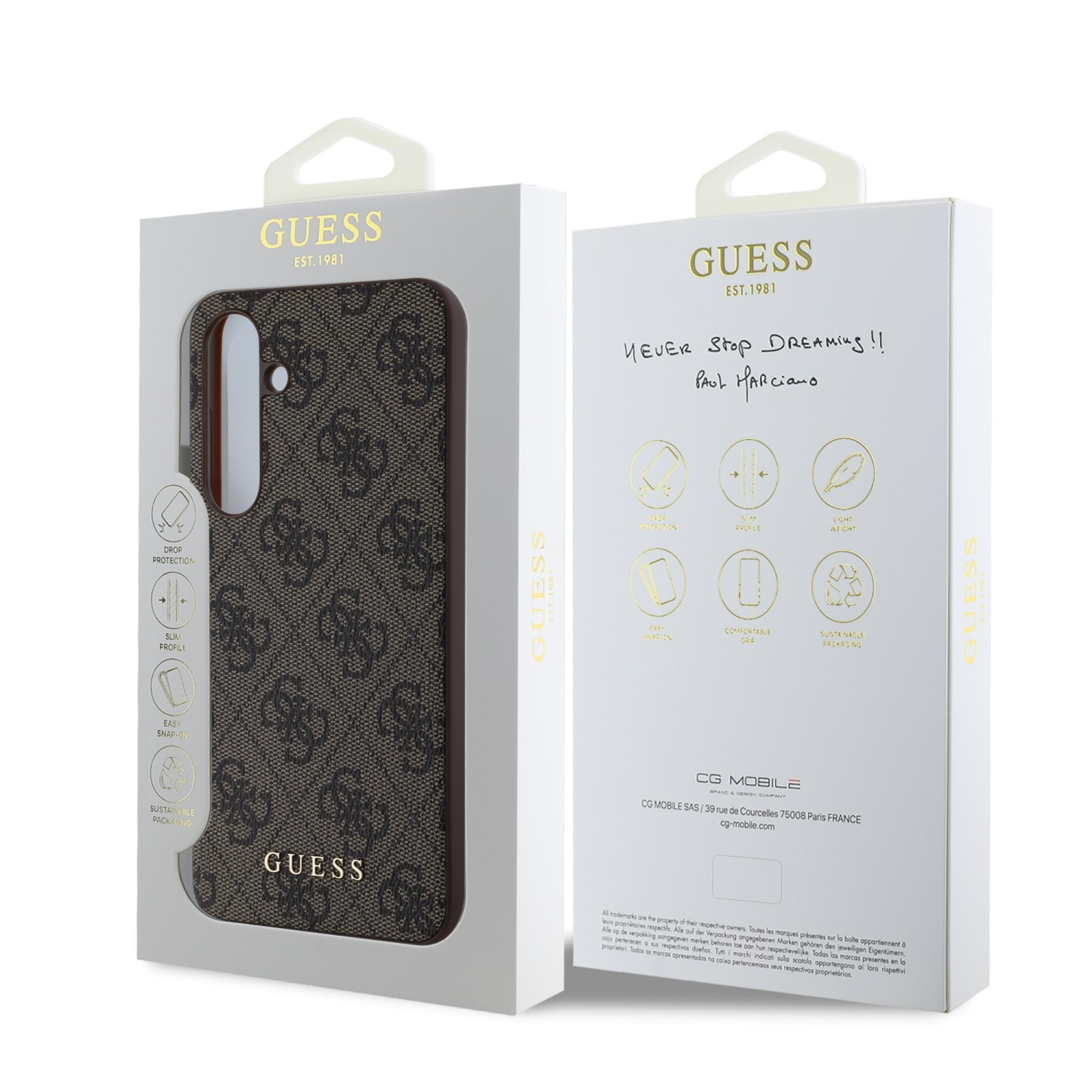 Guess 4G Zadní Kryt pro Samsung Galaxy S24 FE Brown