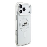 Karl Lagerfeld IML K&CH Heads Metal Frame MagSafe Zadní Kryt pro iPhone 17 Pro Max Transparent