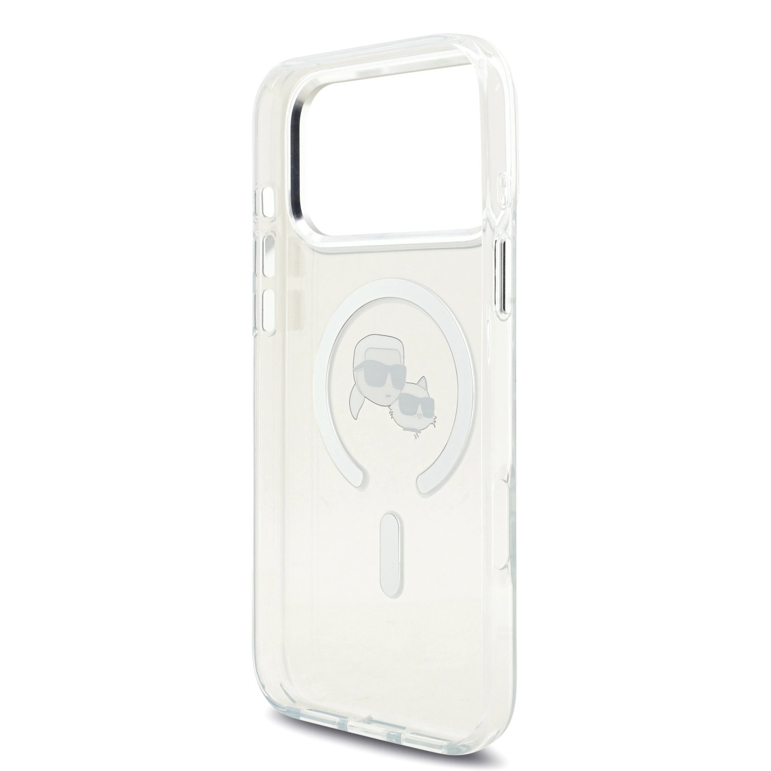 Karl Lagerfeld IML K&CH Heads Metal Frame MagSafe Zadní Kryt pro iPhone 17 Pro Max Transparent