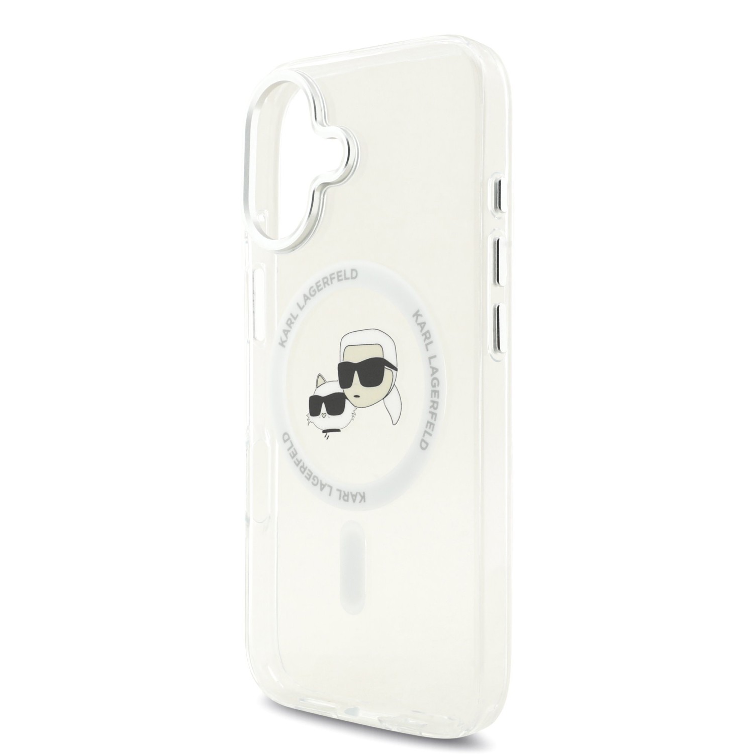 Karl Lagerfeld IML K&CH Heads Metal Frame MagSafe Zadní Kryt pro iPhone 17 Transparent