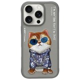 NIMMY case GLASSES COOL CAT for IPHONE 16 Pro gray