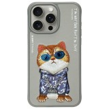 NIMMY case GLASSES COOL CAT for IPHONE 15 Pro Max gray