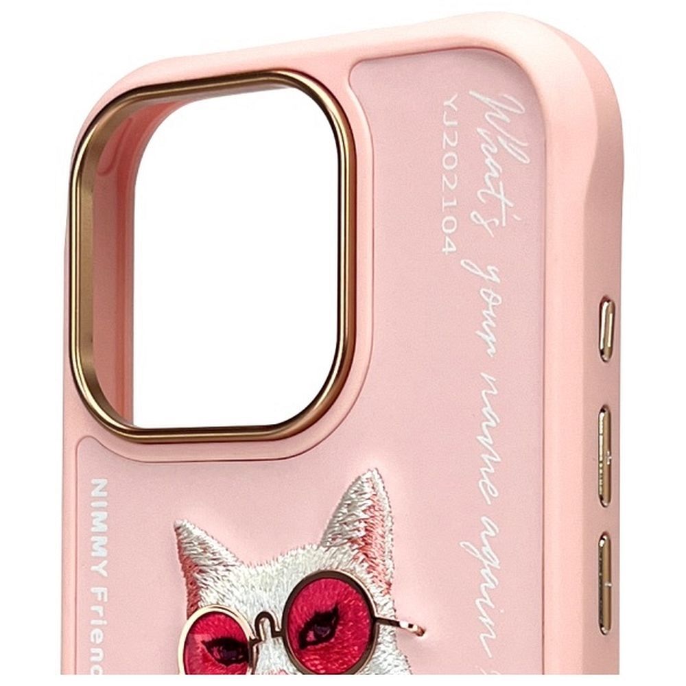 NIMMY case GLASSES COOL CAT for IPHONE 16 Pro Max pink