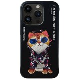 NIMMY case GLASSES COOL CAT for IPHONE 15 Pro Max black