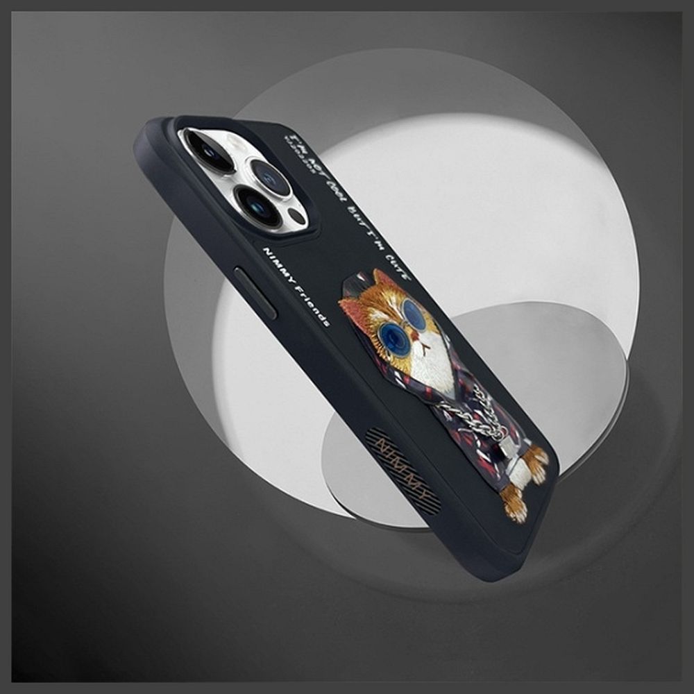 NIMMY case GLASSES COOL CAT for IPHONE 15 Pro Max black