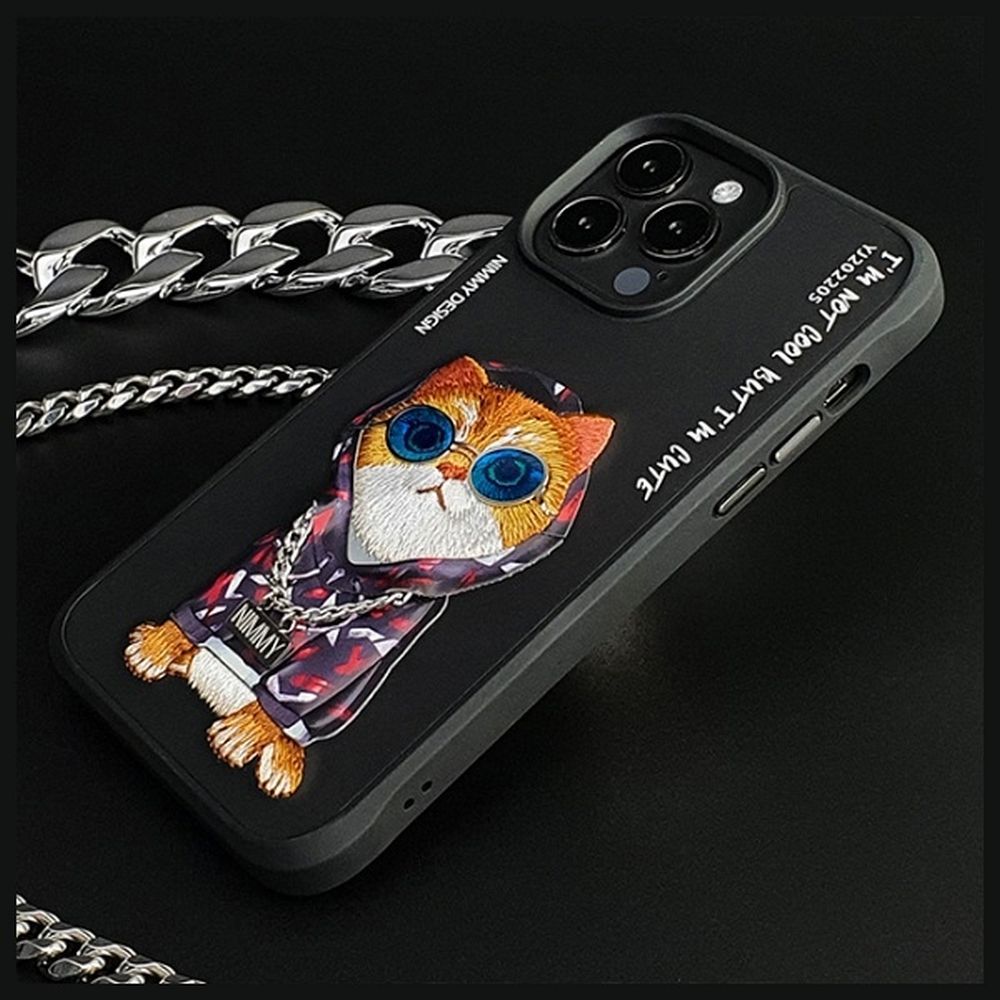 NIMMY case GLASSES COOL CAT for IPHONE 15 Pro Max black