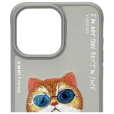 NIMMY case GLASSES COOL CAT for IPHONE 15 Pro gray
