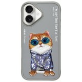 NIMMY case GLASSES COOL CAT for IPHONE 16 gray