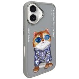NIMMY case GLASSES COOL CAT for IPHONE 16 gray