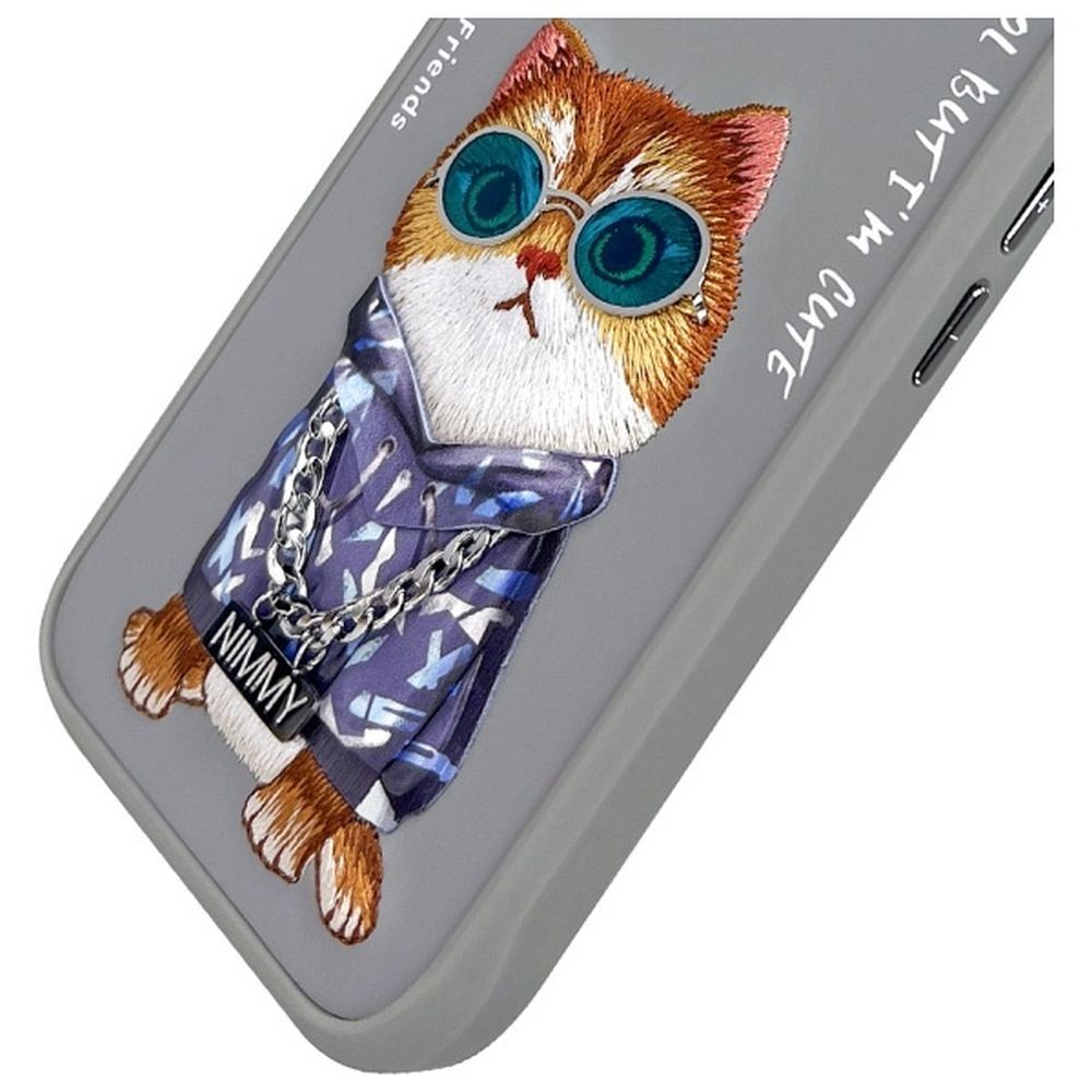 NIMMY case GLASSES COOL CAT for IPHONE 16 gray