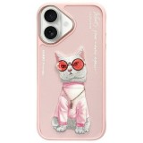 NIMMY case GLASSES COOL CAT for IPHONE 16 pink