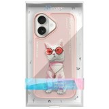 NIMMY case GLASSES COOL CAT for IPHONE 16 pink