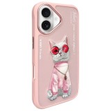 NIMMY case GLASSES COOL CAT for IPHONE 16 pink