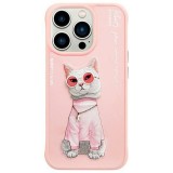 NIMMY case GLASSES COOL CAT for IPHONE 15 Pro pink